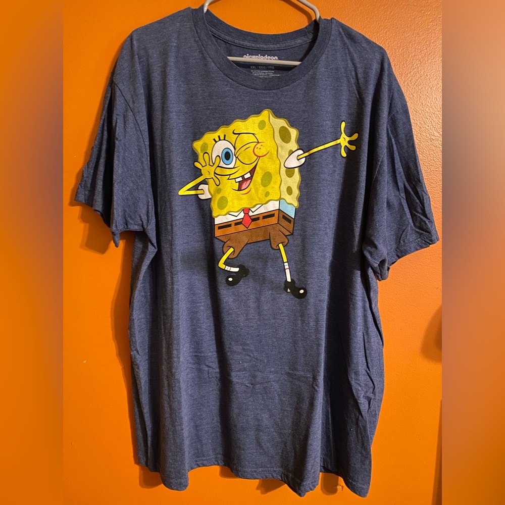 Mens XXL SpongeBob SquarePants T-shirt blue heather color